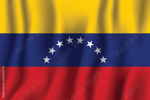 The national flag of venezuela a tricolor with eight stars
