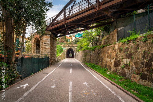 Sanremo Cycling Path and Tunnel with Iron Bridge