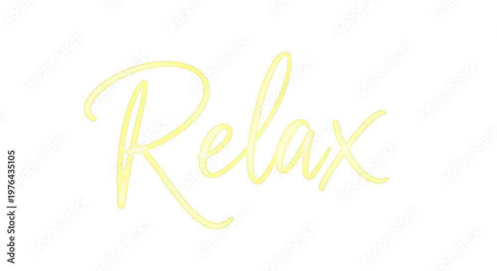 Obraz premium Golden 'Relax' Script Text