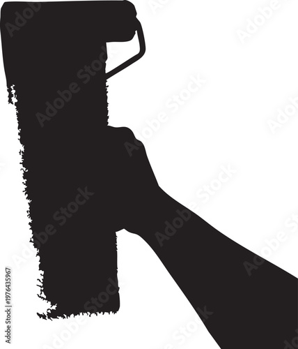 Silhouette close-up of hands using an allen key wrench to tighten a screw during furniture assembly