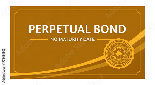 A vector graphic illustration of a perpetual bond certificate with a gold and brown design