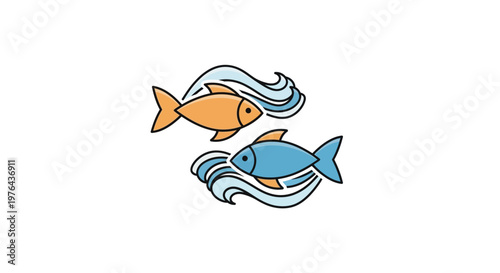 Two colorful fish swimming together.