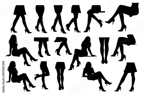 Woman legs vector art.
