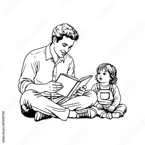 Shared Story Time: A heartwarming moment unfolds as a parent and child share a cherished moment of reading, fostering a sense of connection and learning.