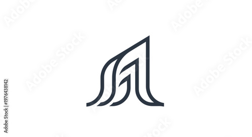 Abstract geometric design logo for a modern company, clean lines and elegant curves