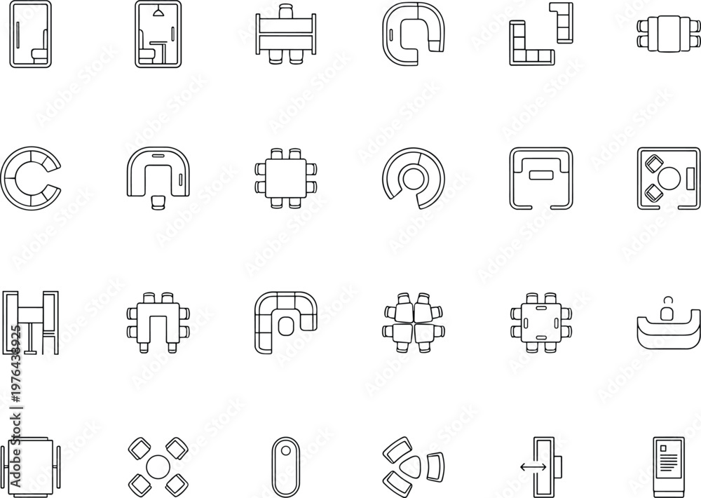 Obraz premium A collection of various technical icons on a clean white background