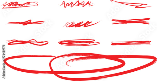 Underlines and paint swatches set . Vector brush Stroke . Correction scribble. Isolated paintbrush collection . Vector streak. Hand drawn underline, highlighter.
