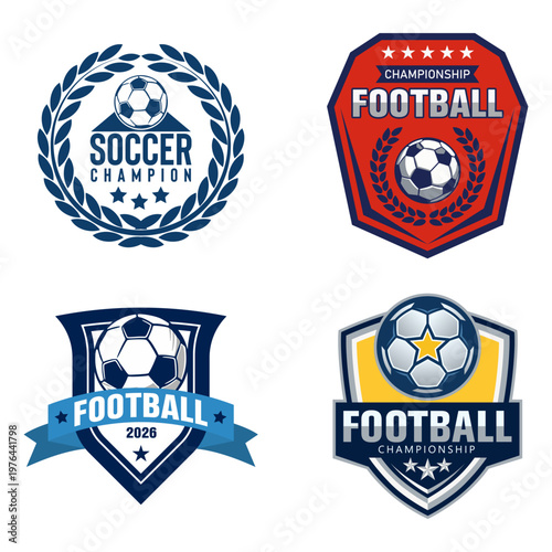 Soccer Championship Emblems: A collection of meticulously designed emblems celebrating the spirit of football.