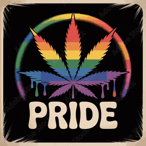 Rainbow colored cannabis leaf pride.