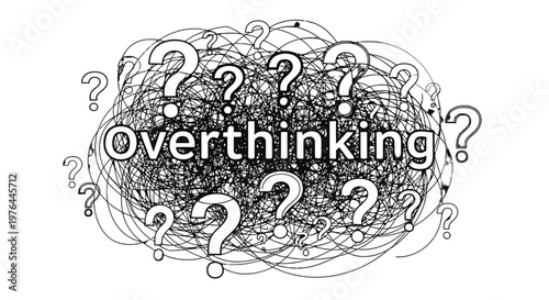 The concept of overthinking and confusion.