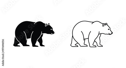 Black Bear vs Polar Bear Comparison Guide Vector