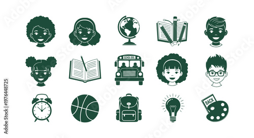 Silhouette of a Cheering Crowd at a Music Concert with Musical Notes and Sound Wave Elements Design