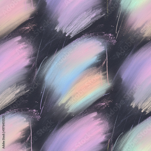 Pastel Craie Couleurs Douces Estompées sur Fond Sombre Atelier Artistique

