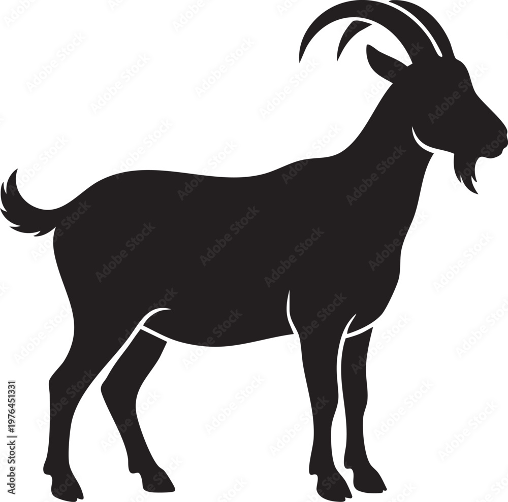 Fototapeta premium Single Goat Silhouette in Proud Profile for Eid al-Adha Design Use