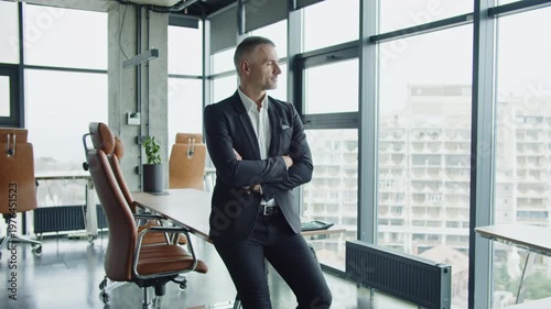 Business boss portrait of man. Successful business. Success for ambitious entrepreneur. Office manager. Confident boss CEO. Successful businessman in office. Success and ambition, 4k