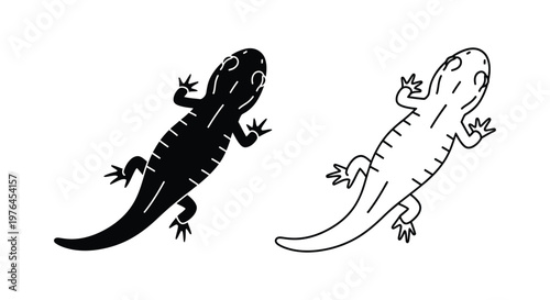 Cartoon Lizard Illustrations for Design Projects Vector