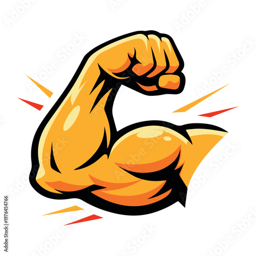 Powerful Muscle Arm Flexing – Strong Fitness Logo Vector Illustration