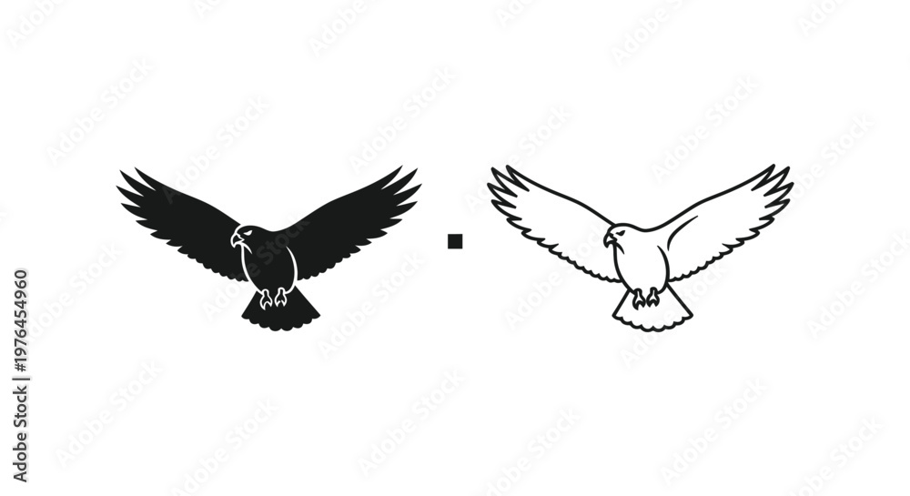 Obraz premium Black White Eagle Symbols Design Meaning Vector