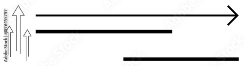 Business growth, success planning, goal achievement, leadership, innovation, direction. Black lines and arrows pointing upward and right. Growth and success planning