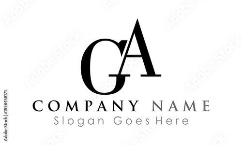 elegant GA letter icon logo vector