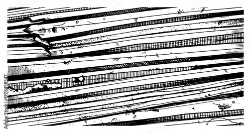 Abstract horizontal speed lines with grunge texture and hatching style