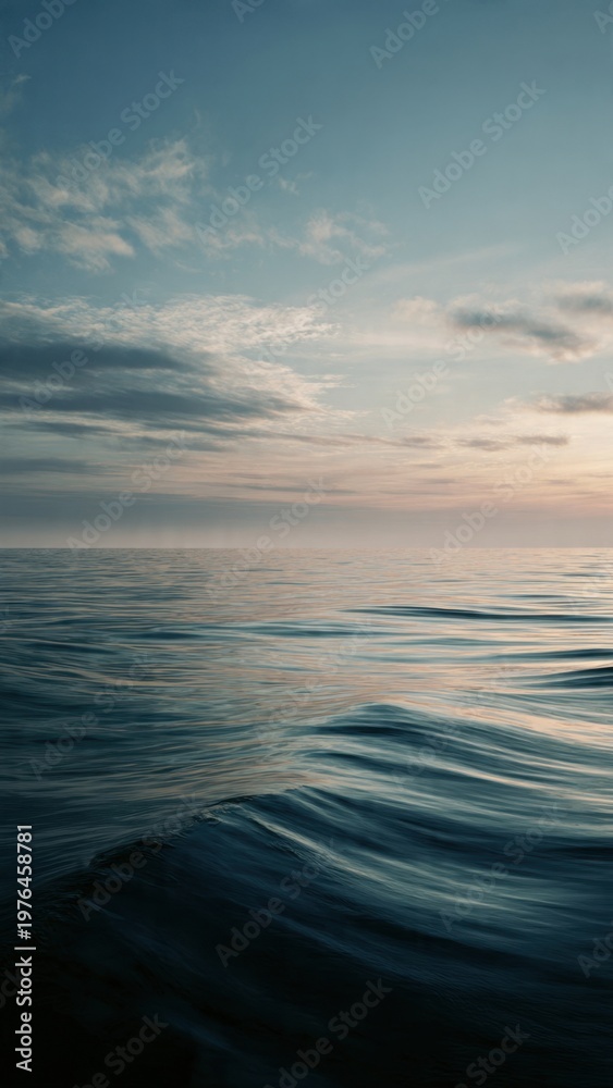 Obraz premium Serene Ocean Sunset with Gentle Waves
