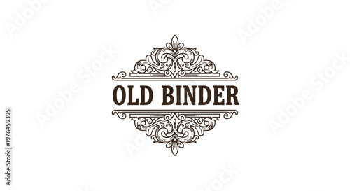 Vintage Engraved Emblem with "OLD BINDER" Text - Ornate Decorative Logo