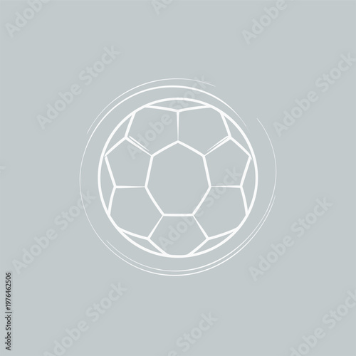 Stylized Soccer Ball Illustration on Grey Background