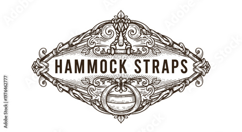 Vintage Engraved Hammock Straps Logo Emblem