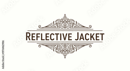 Vintage Engraved Reflective Jacket Emblem with Ornate Flourishes