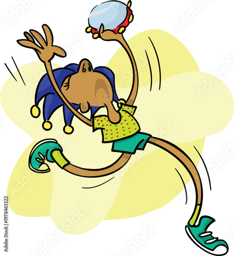 Samba dancer playing tambourine – Brazilian carnival pierrot character vector