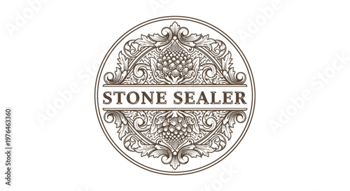 Vintage Engraved Emblem with "STONE SEALER" Text