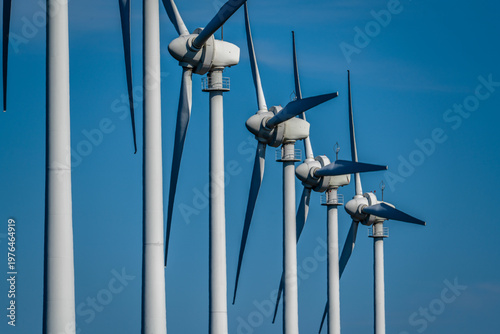 Bozcaada, Çanakkale Castle, town center architecture and environmental details, wind turbines located on the west of the island.