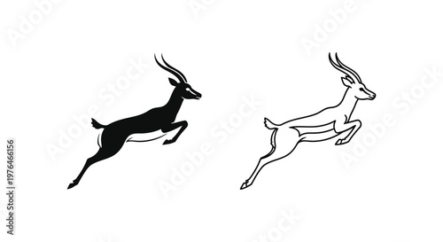 Antelope Art Prints Unique Animal Sketches Design Vector