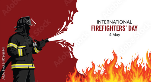 National firefighters day illustration courage sacrifice and protecting communities