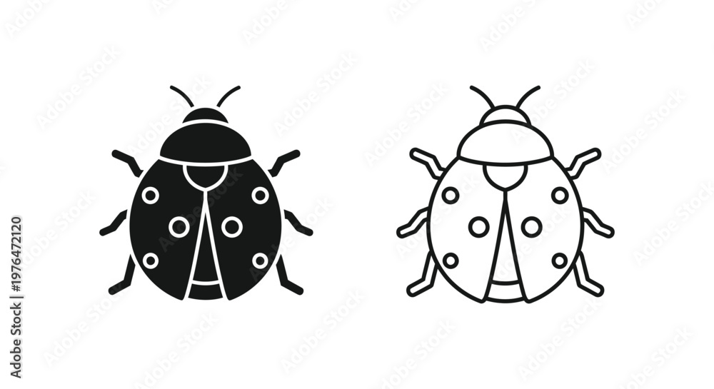 Fototapeta premium Ladybugs Design Classic vs Modern Iconic Symbols Vector