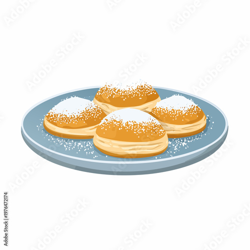 Mekitsi mit Puderzucker