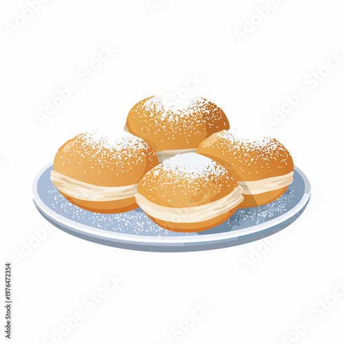 Mekitsi mit Puderzucker