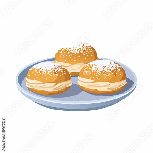 Mekitsi mit Puderzucker