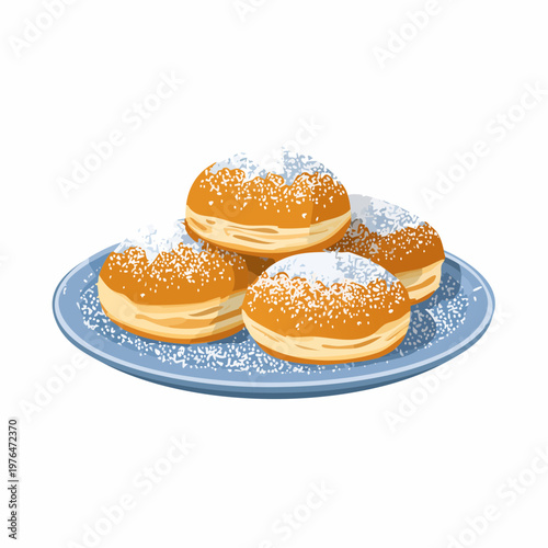 Mekitsi mit Puderzucker