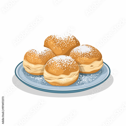 Mekitsi mit Puderzucker