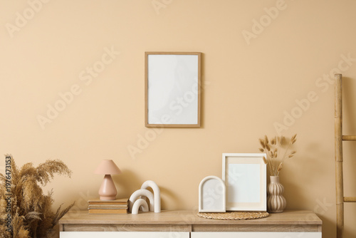 Chest of drawers with lamp,...