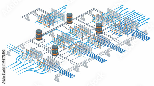 Industrial infrastructure pipeline system diagram.