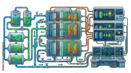 A complex electronic circuit board design.