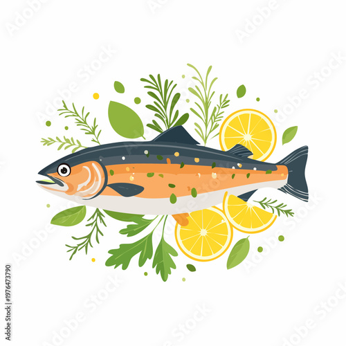 Gegrillte Forelle mit Kräutern