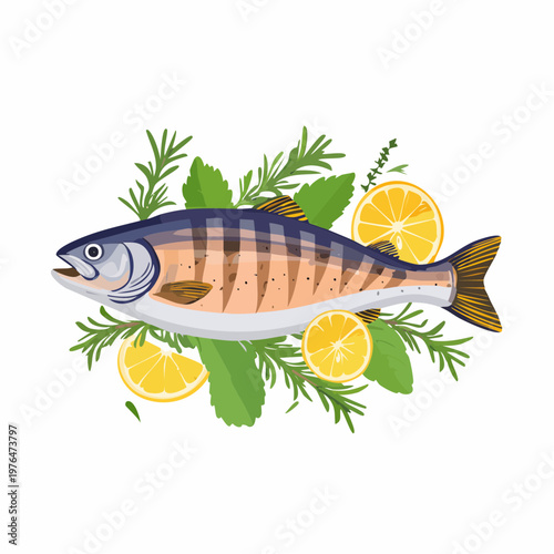 Gegrillte Forelle mit Kräutern