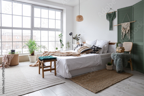 Interior of stylish bedroom...