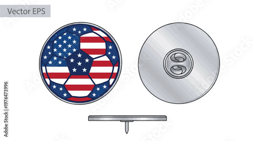 USA Football World Cup 2026 Flat Pin Badge