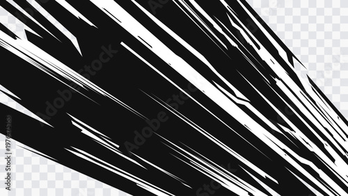 Dynamic manga-style streaks with high contrast, perfect for action scenes, comic backgrounds, and energy-driven designs on transparent background.