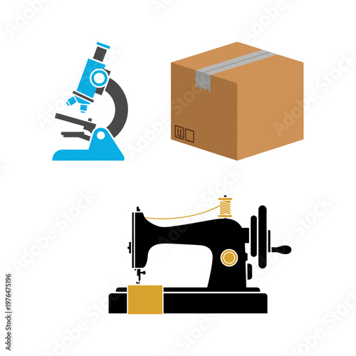 Diverse Industrial Tools and Business Essentials Flat Vector Collection